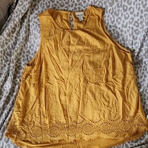 Ava & Viv Gold Relaxed Embellished Tank Top